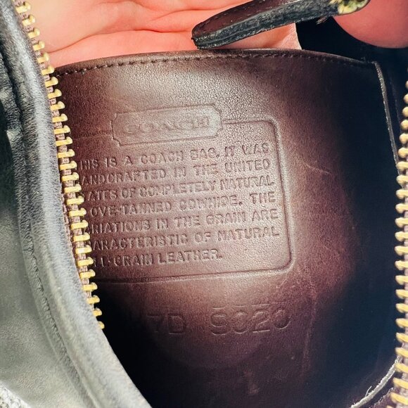 Vintage Coach Black Leather Small Ergo Mini Zip Handbag #9020 Made In The USA 19 - Picture 8 of 12